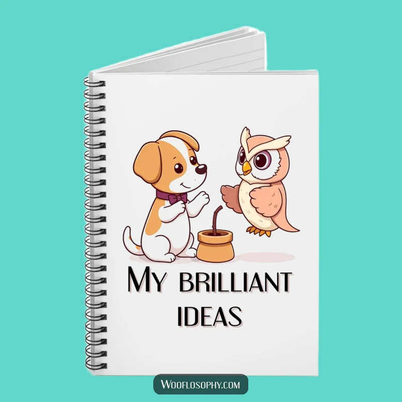 Funny Debate Dog Owl Puppet Notebook - Witty Pup's Intellectual Discussion, Journal Gift