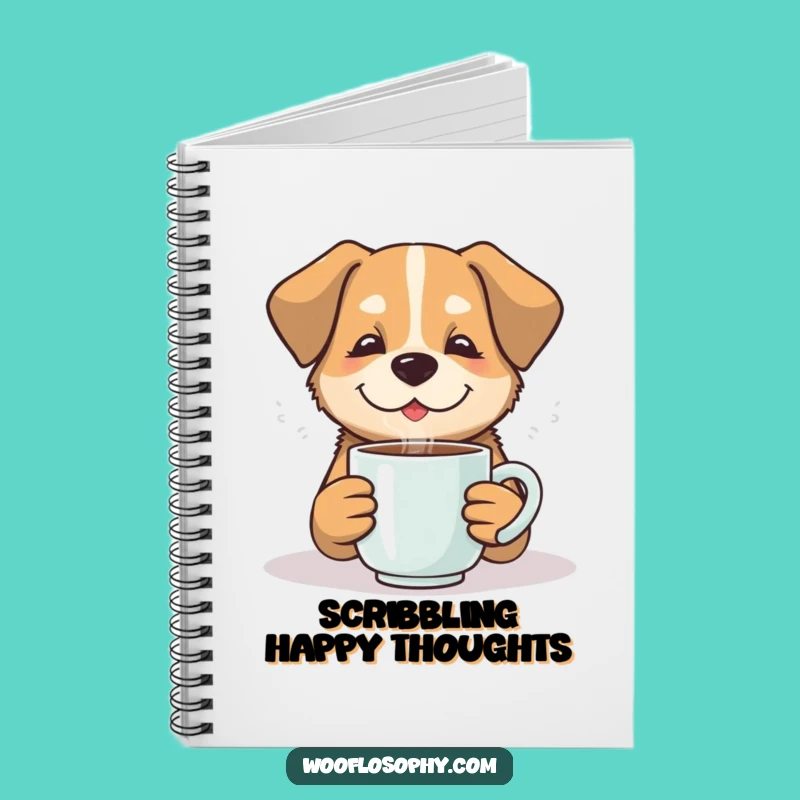 Funny Contented Dog Notebook - Jot Down Your Cozy Thoughts Gift