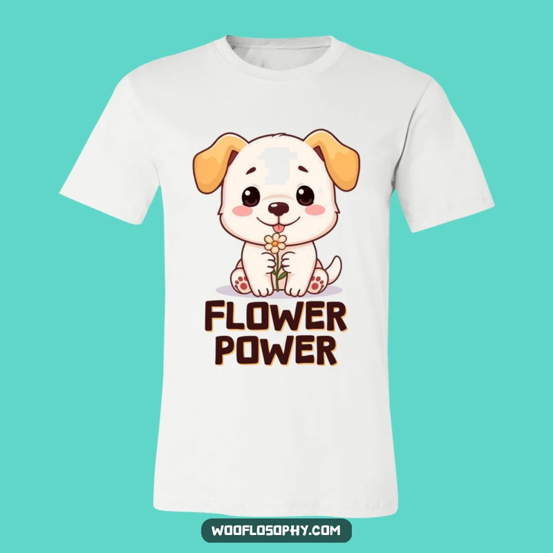Funny Dog Flower Offering T-Shirt - Adorable & Hilarious Doggi Gift