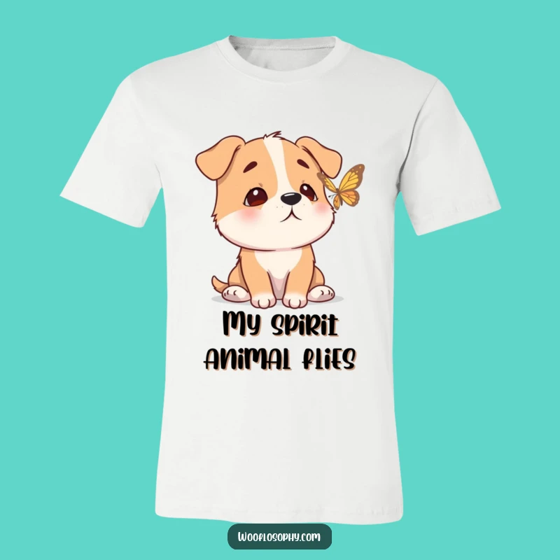 Funny Calm Dog T-Shirt - Nature Butterfly Watching Tee Gift!