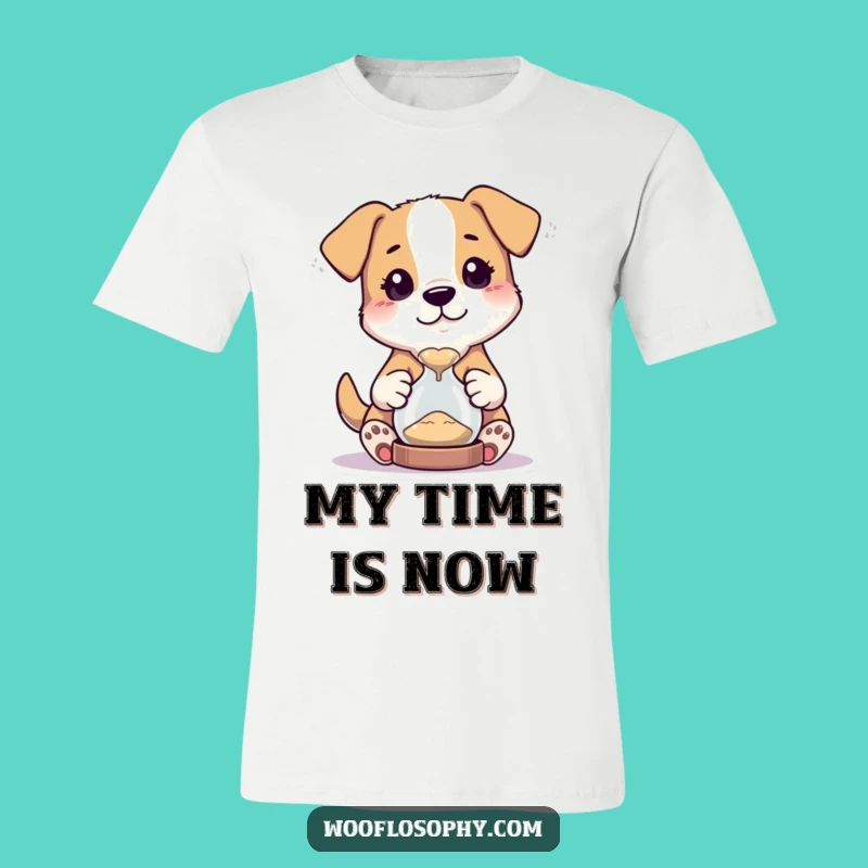 Funny Dog Hourglass T-Shirt - Curious Canine Time Watcher Tee