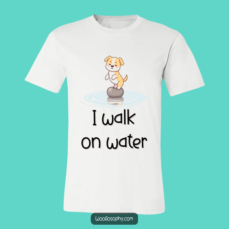 Funny Dog Pond Balance T-Shirt: Wearable Hilarious Water Stunt Tee