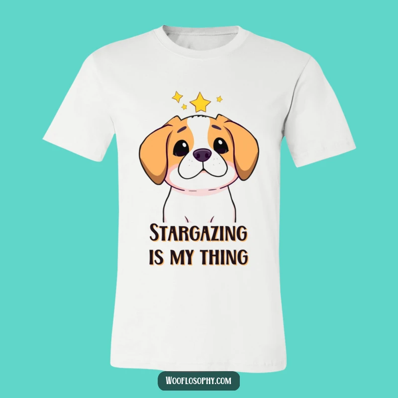 Funny Star Gazer Dog T-Shirt - Pondering Pup's Cosmic Thoughts, Hilarious Gift