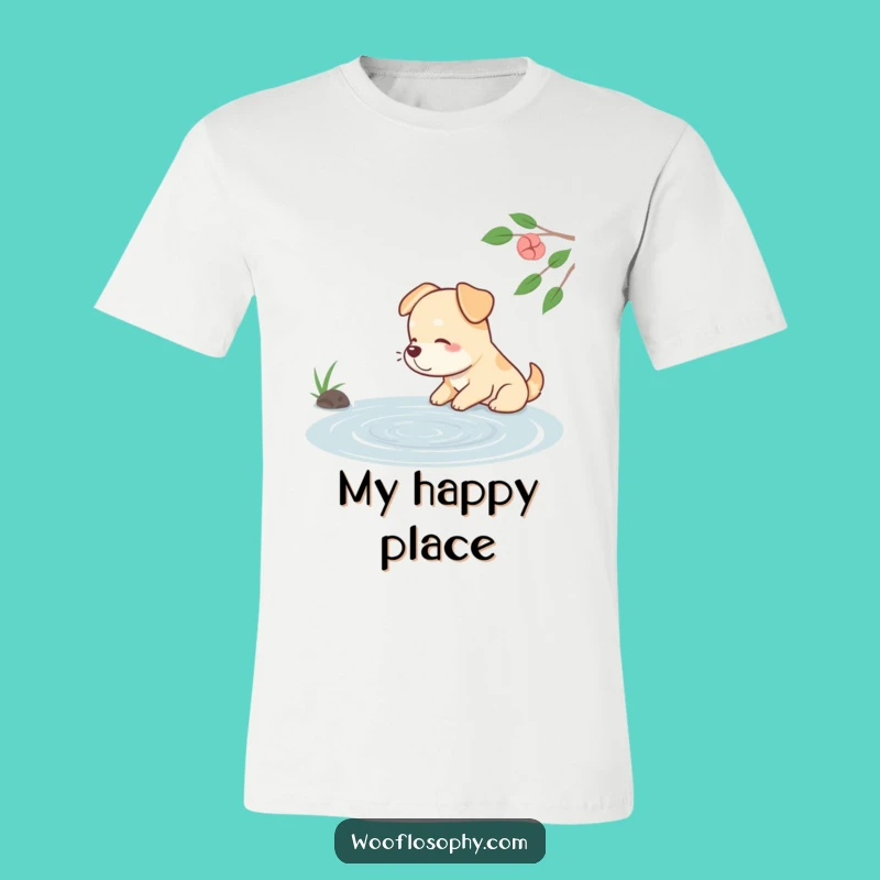 Funny Dog Pond Peace Tee - Hilarious Contented Sigh Shirt Gift