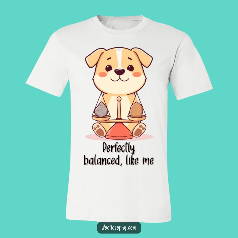 Funny Dog T-Shirt - Balanced Pup Weighing Stones - Thoughtful Apparel Gift