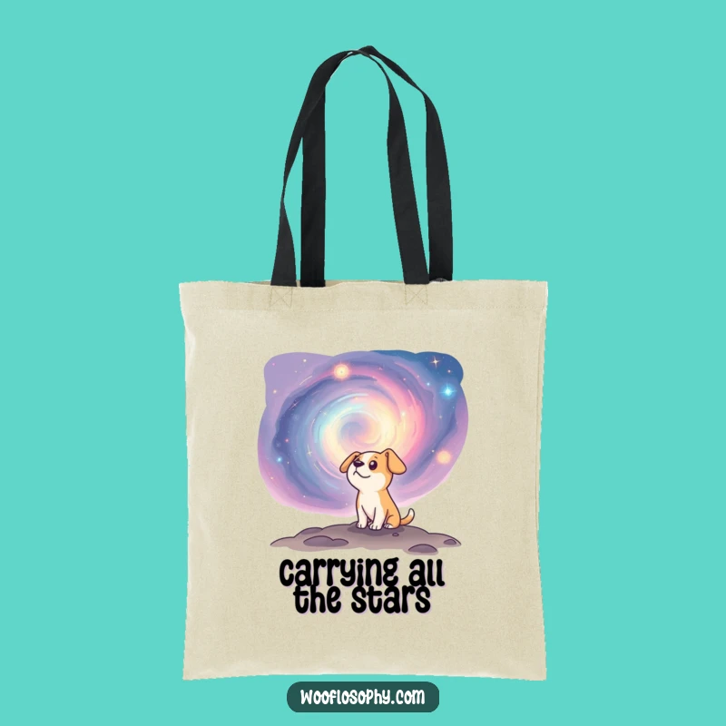 Funny Curious Dog Nebula Tote Bag - Carry Your Cosmic Dreams Gift