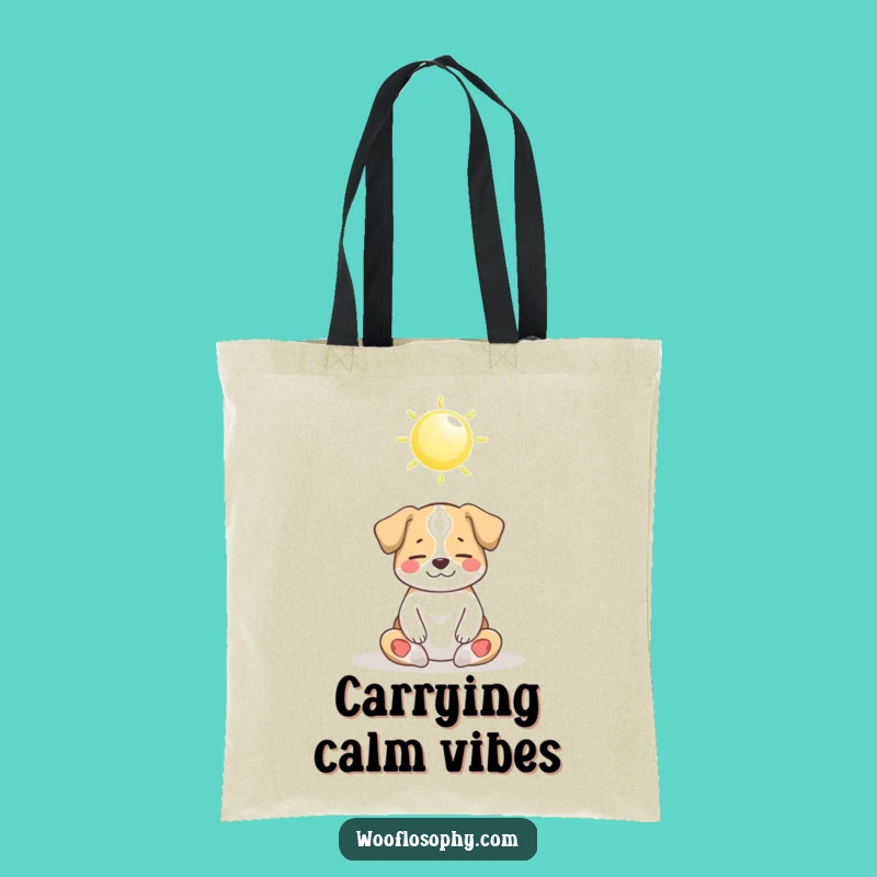 Funny Dog Zen Tote Bag: Peaceful Meditating Pup Carry-All