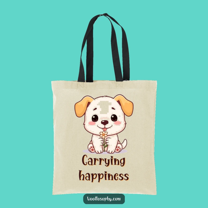 Funny Dog Flower Offering Tote Bag - Carry Your Smiles & Essentials