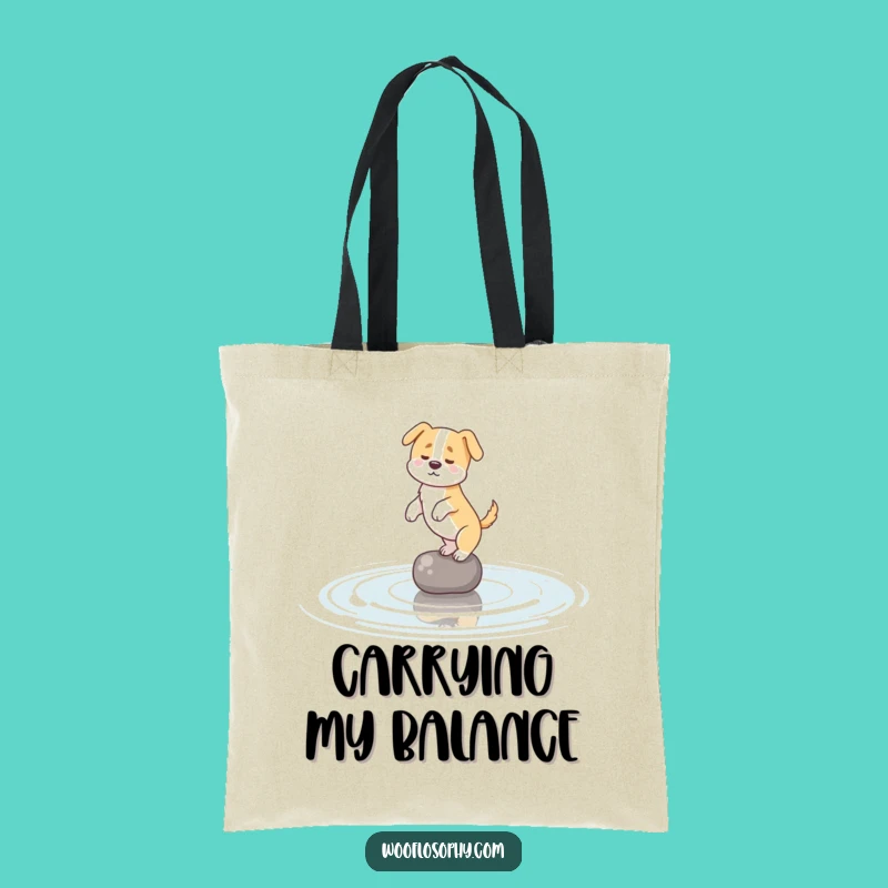 Funny Dog Pond Balance Tote Bag: Hilarious Carry-All for Daily Errands