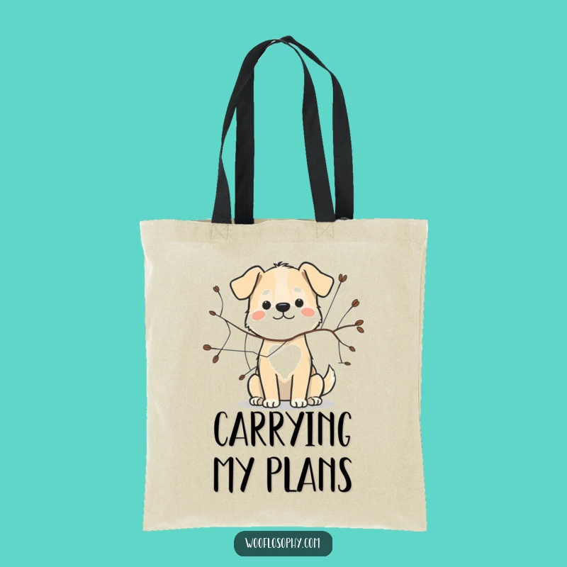 Funny Dog Web Sketch Tote Bag: Artist Pup Accessory Gift