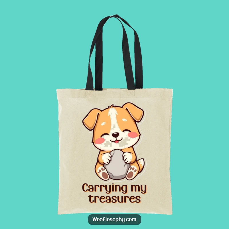 Funny Dog Stone Holder Tote Bag - Carry Simple Joys with Canine Humor