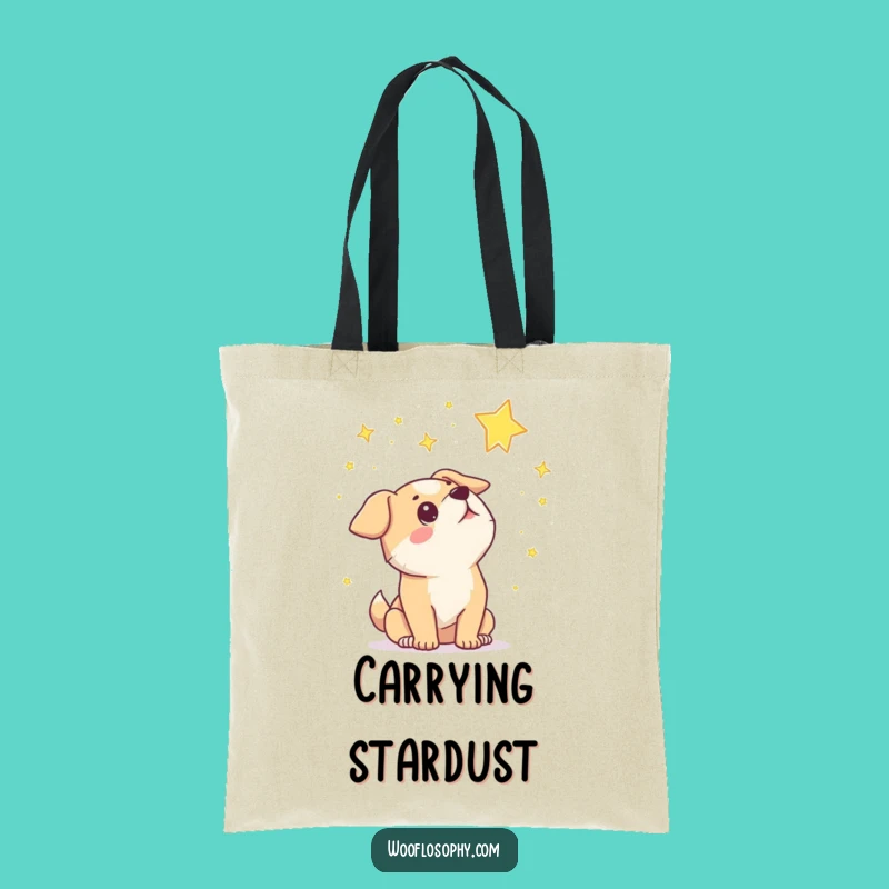 Funny Dog Stargazer Tote Bag: Wondering Pup Cosmic Carry-All