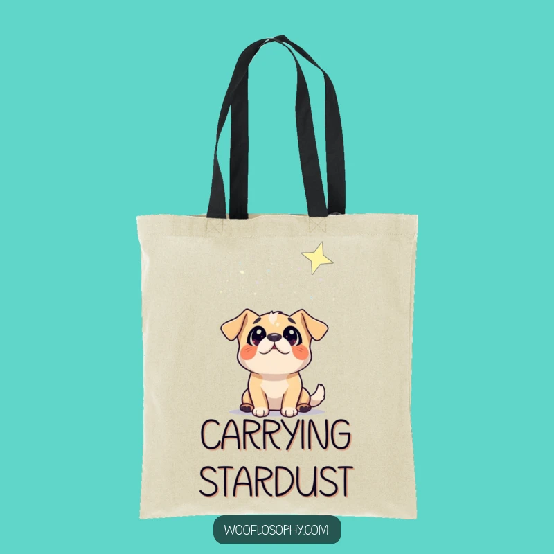 Funny Dog Starry Sky Tote Bag - Carry Your Dreams with Canine Humor
