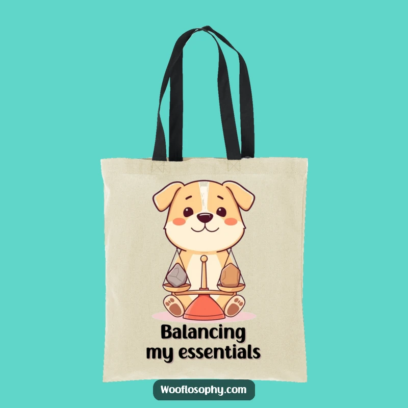 Funny Dog Tote Bag - Balanced Pup Weighing Options - Stylish Carry-All Gift