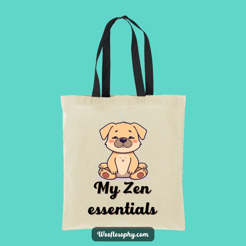 Funny Meditation Dog Tote Bag - Serene Pup's Spiritual Smoke Break, Eco-Friendly Gift