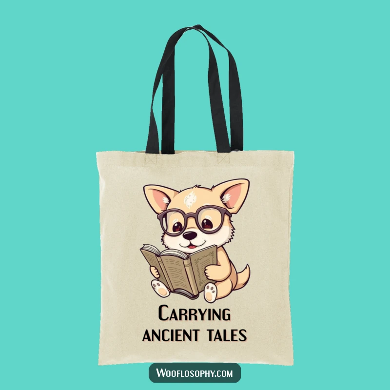 Funny Professor Dog Tote Bag - Carry Your Library Gift!