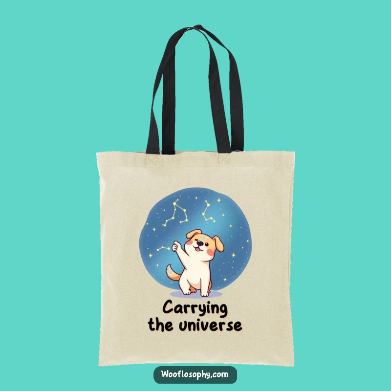 Funny Stargazer Dog Tote Bag - Cosmic Pup Carryall, Ideal Explorer Gift