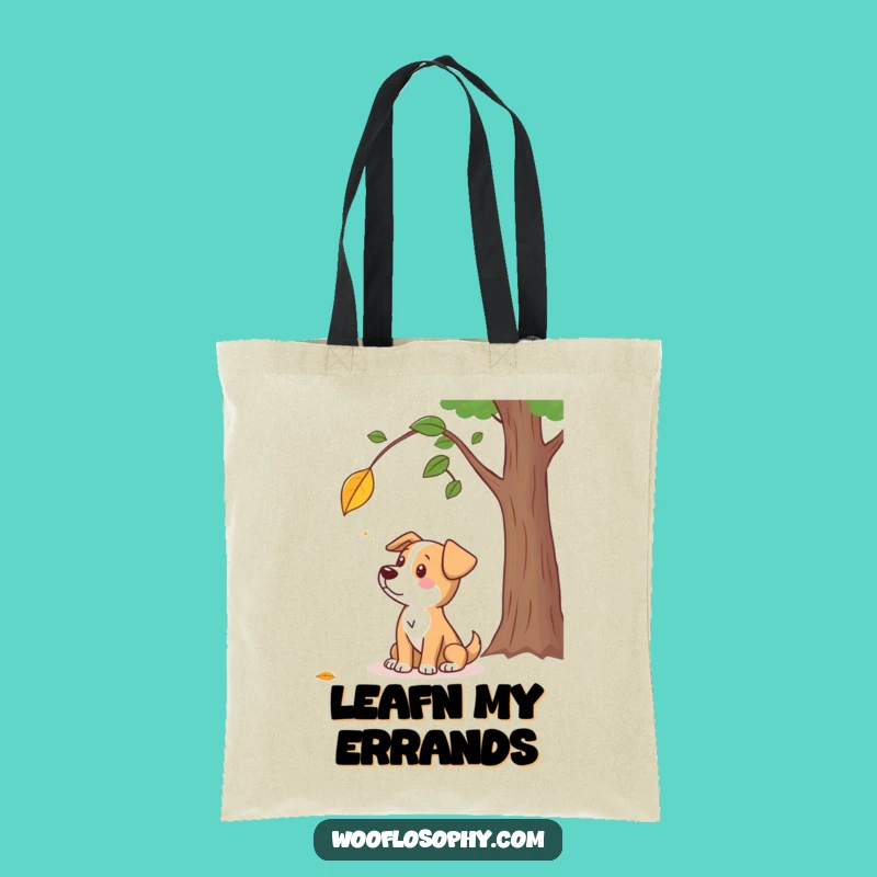 Funny Dog Leaf Contemplation Tote Bag - Stylish Canine Autumn Humor Carryall