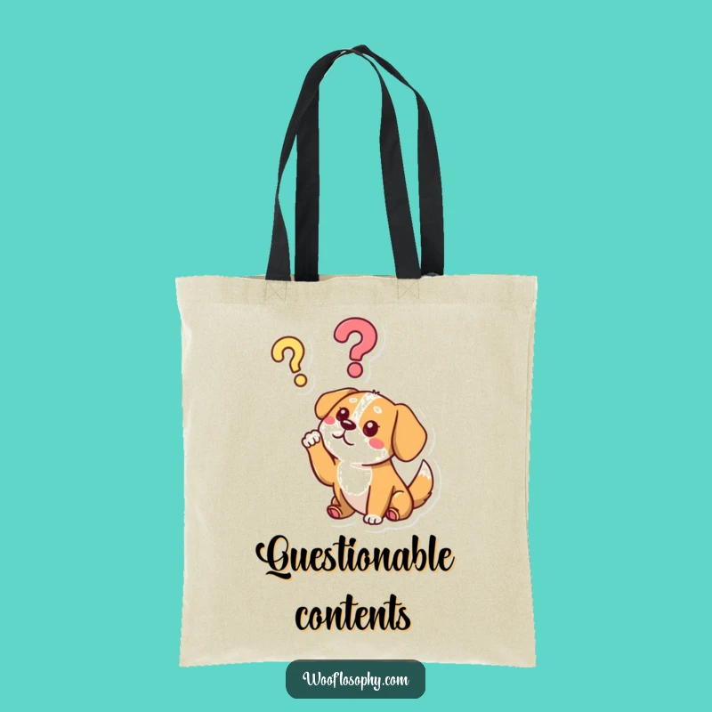 Funny Dog Question Mark Tote Bag - Carry Your Queries with Canine Humor
